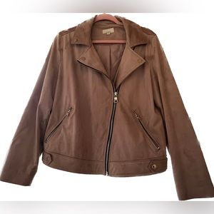 Ann Taylor Loft Dusty Pink Faux Suede Moto Jacket